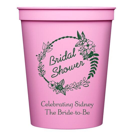 Bridal Shower Wreath Stadium Cups